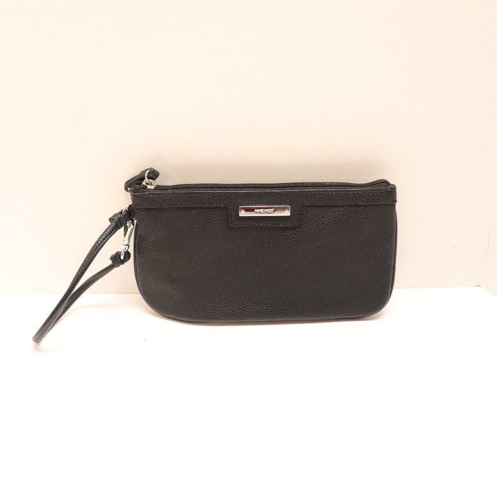 Nine West Women's Wristlet Wallet Black Clutch Bag Purse Leather